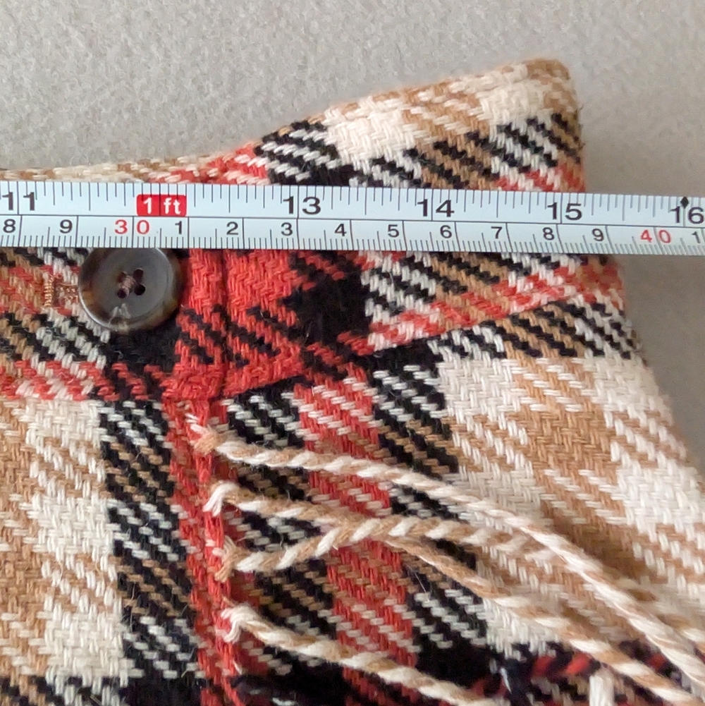 Talbots Wool Blend Faux Wrap Skirt Sz 6 Plaid Scottish Style Tartan Fringe image 8